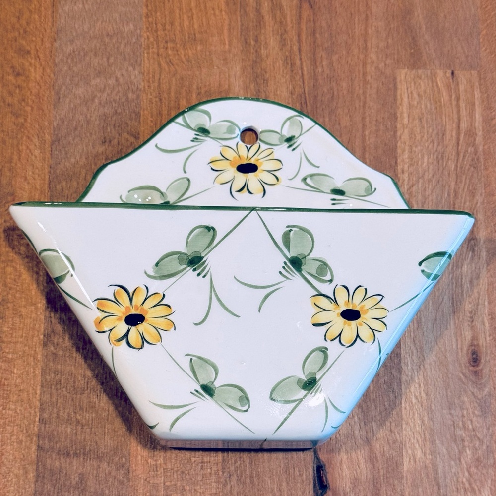 Portugal Hand Painted Ceramic Wall Pocket